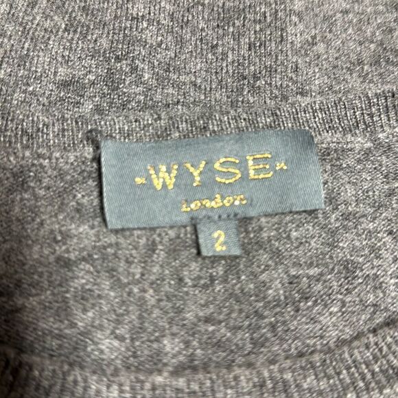 Wyse London Gray Cashmere Lightning Bolt Sweater Size 2 - Picture 5 of 7